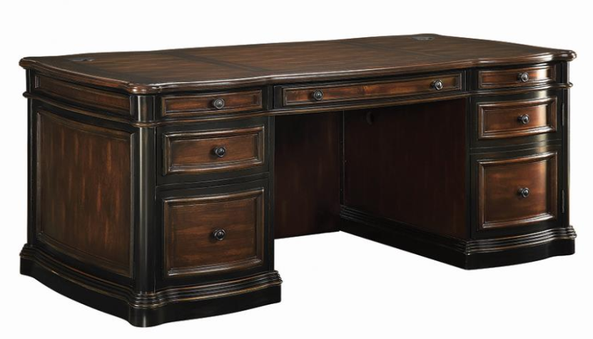 Gorman Dark Wood Executive Desk Wallaroo S Furniture And Mattresses