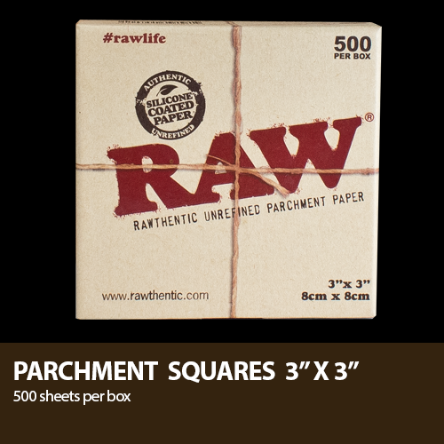 RAW Unrefined Parchment Paper Squares 5 x 5 100 Sheet Pack~New In Box  Silicone