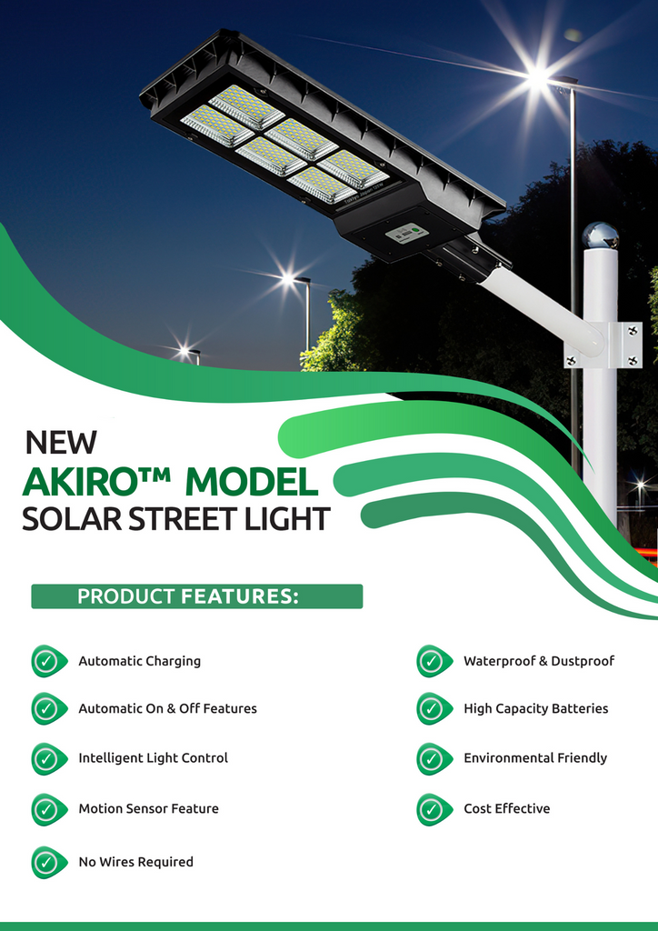 TAKIYO JAPAN™ New AKIRO 120W & 180W Monocrystalline Solar Street Lights [Bracket Not Included]