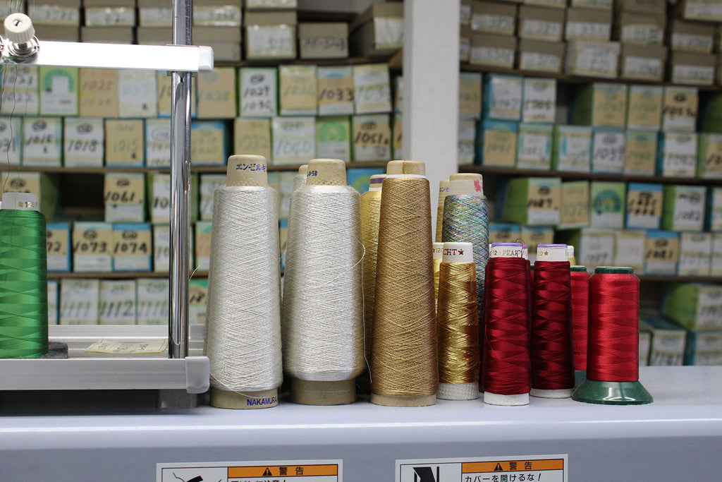 Gold & silver yarns from traditional Kyoto's factory