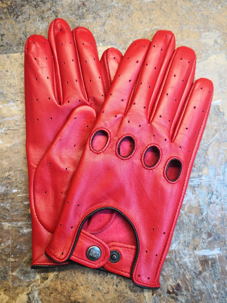 red leather gloves mens