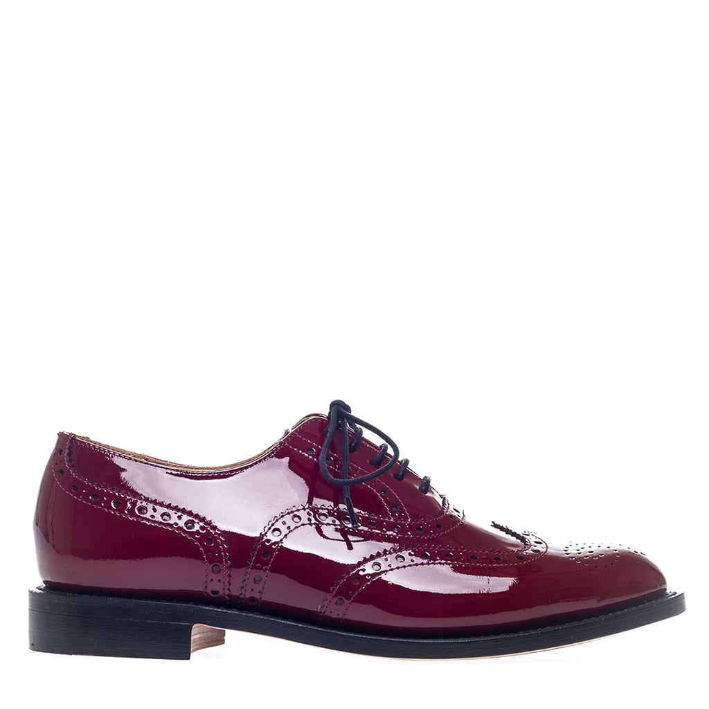 red patent brogues