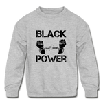 Kids' Black Power Crewneck Sweatshirt - heather gray