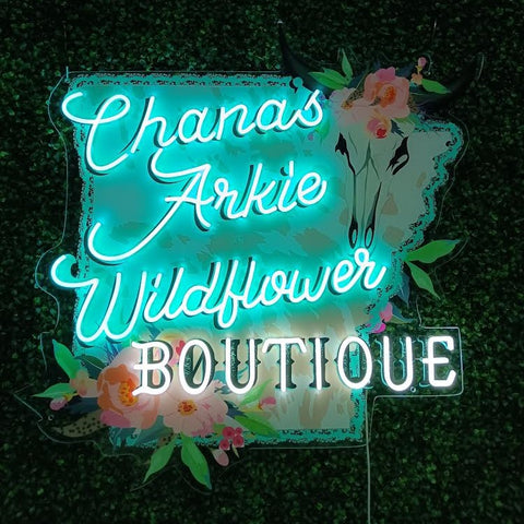 custom neon business sign for boutique