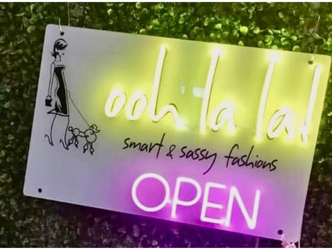 custom neon sign logo open