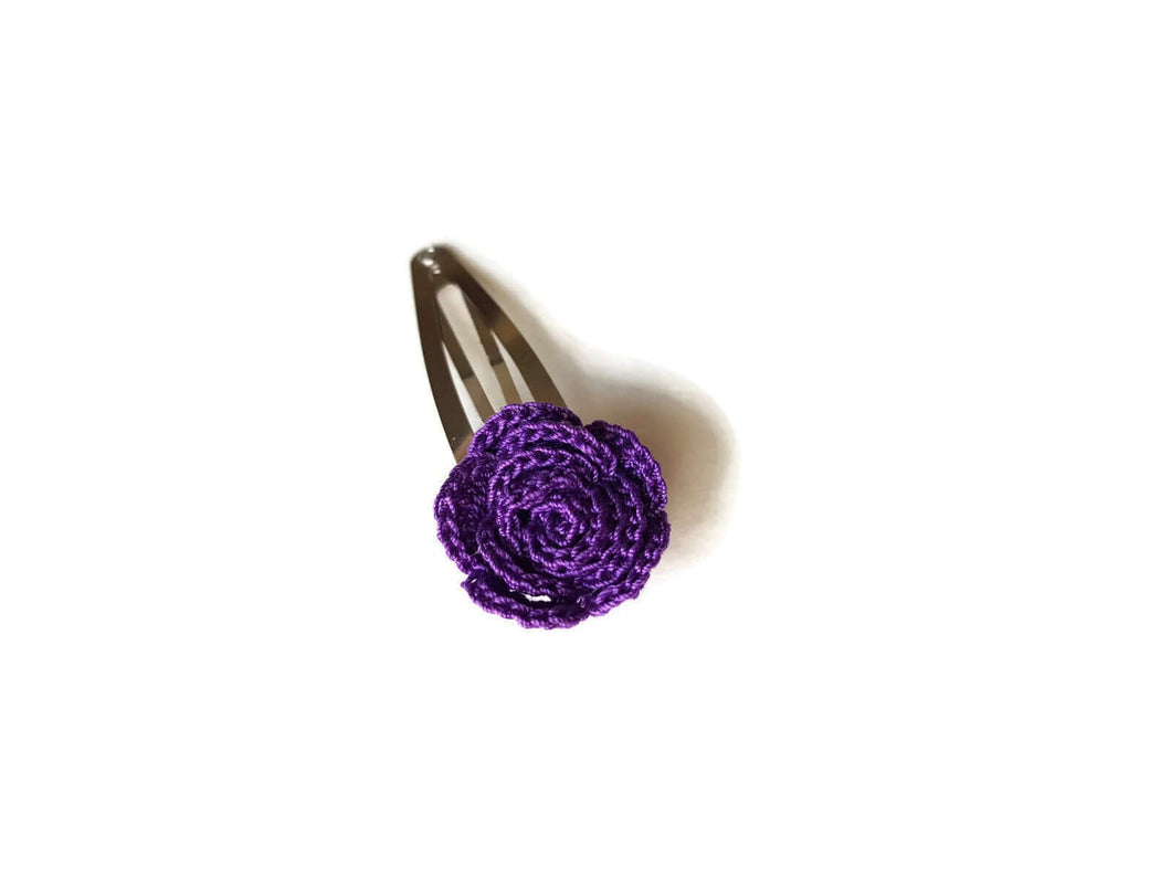 Purple hair clip rose 
