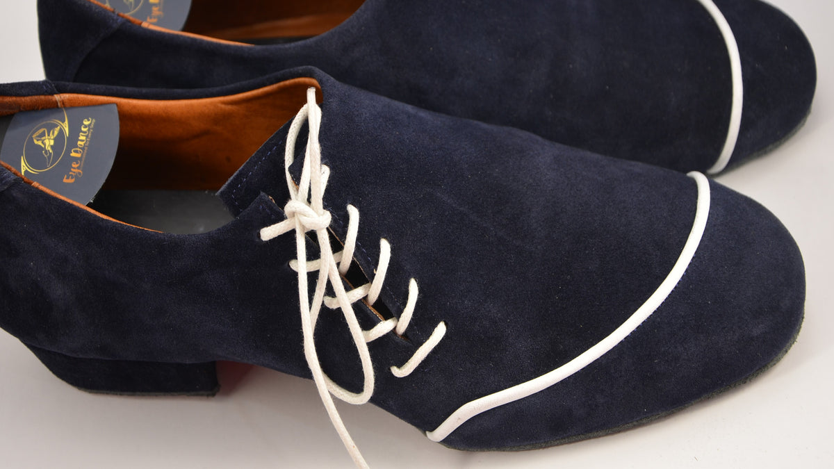 Elvis Blue Heeled Suede Shoes | High-Quality Handmade Comfortable ...