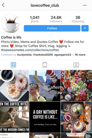 Instant coffee fans instagram