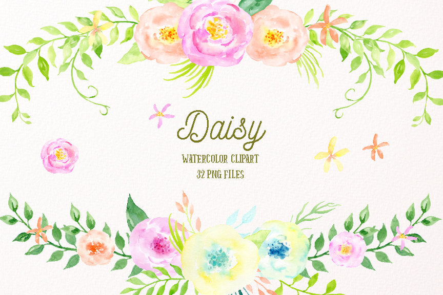 daisy clipart pink white