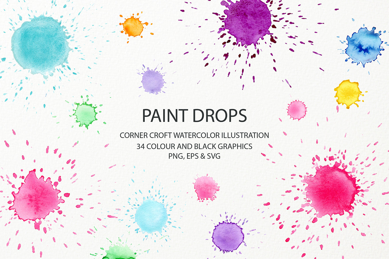 Download Watercolour Paint Drop Effect Png Svg And Eps For Instant Download Corner Croft