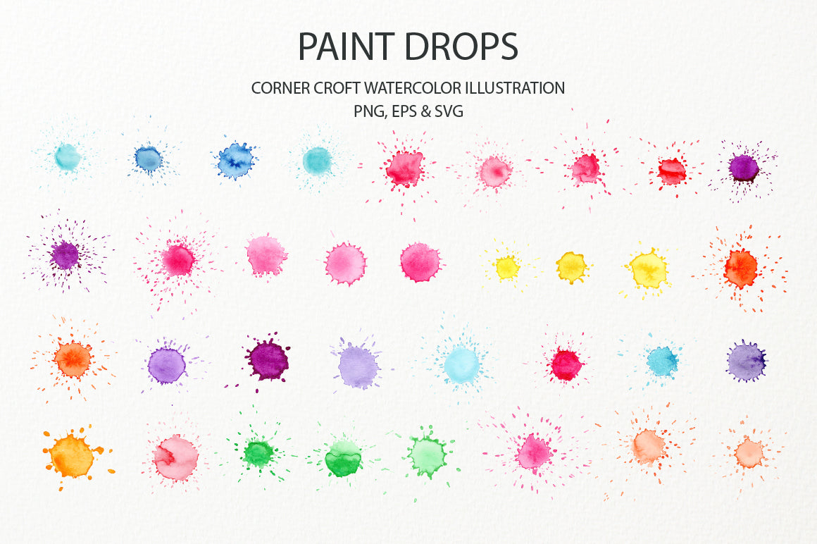 Download Watercolour Paint Drop Effect Png Svg And Eps For Instant Download Corner Croft