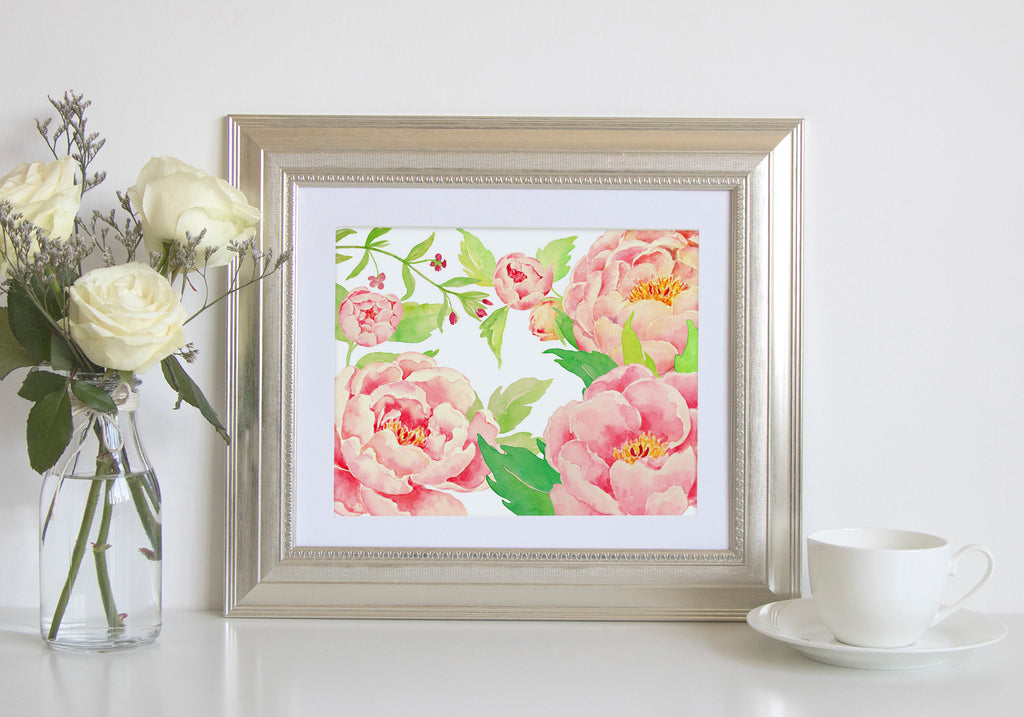 Peony Floral Frame