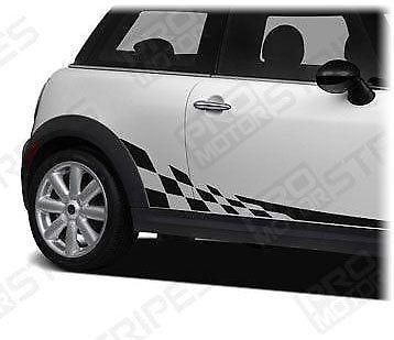 Mini Cooper 2008 2017 Checkered Side Stripes Porsche Style Decals