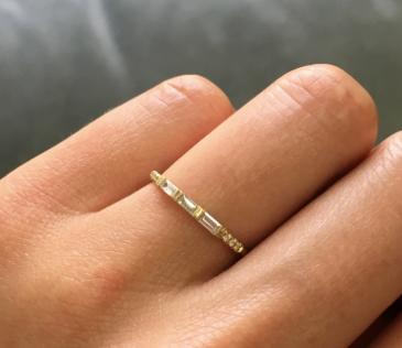 THREE BAGUETTE EQUILIBRIUM RING