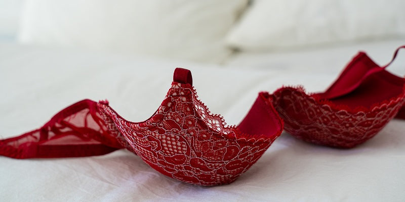 opaque red lace bra