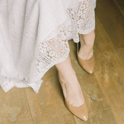 White layered lace skirt