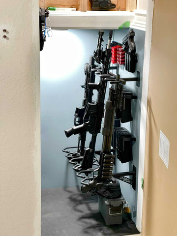 Vertical Gun rack with Spartan Mounts Magazine Storage