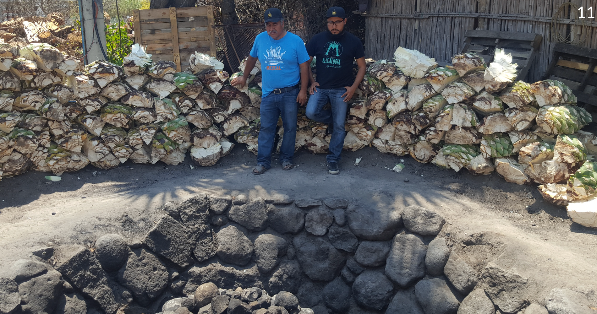 Asis y Valentin en el palenque Santiago Matatlan Oaxaca Mexico