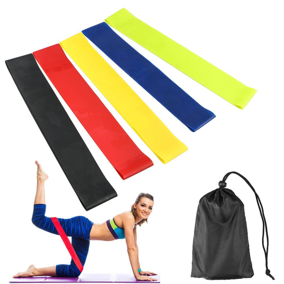 5 Pack Resistance Band Loop Workout Set with Gym Carry Bag - Progressi ...