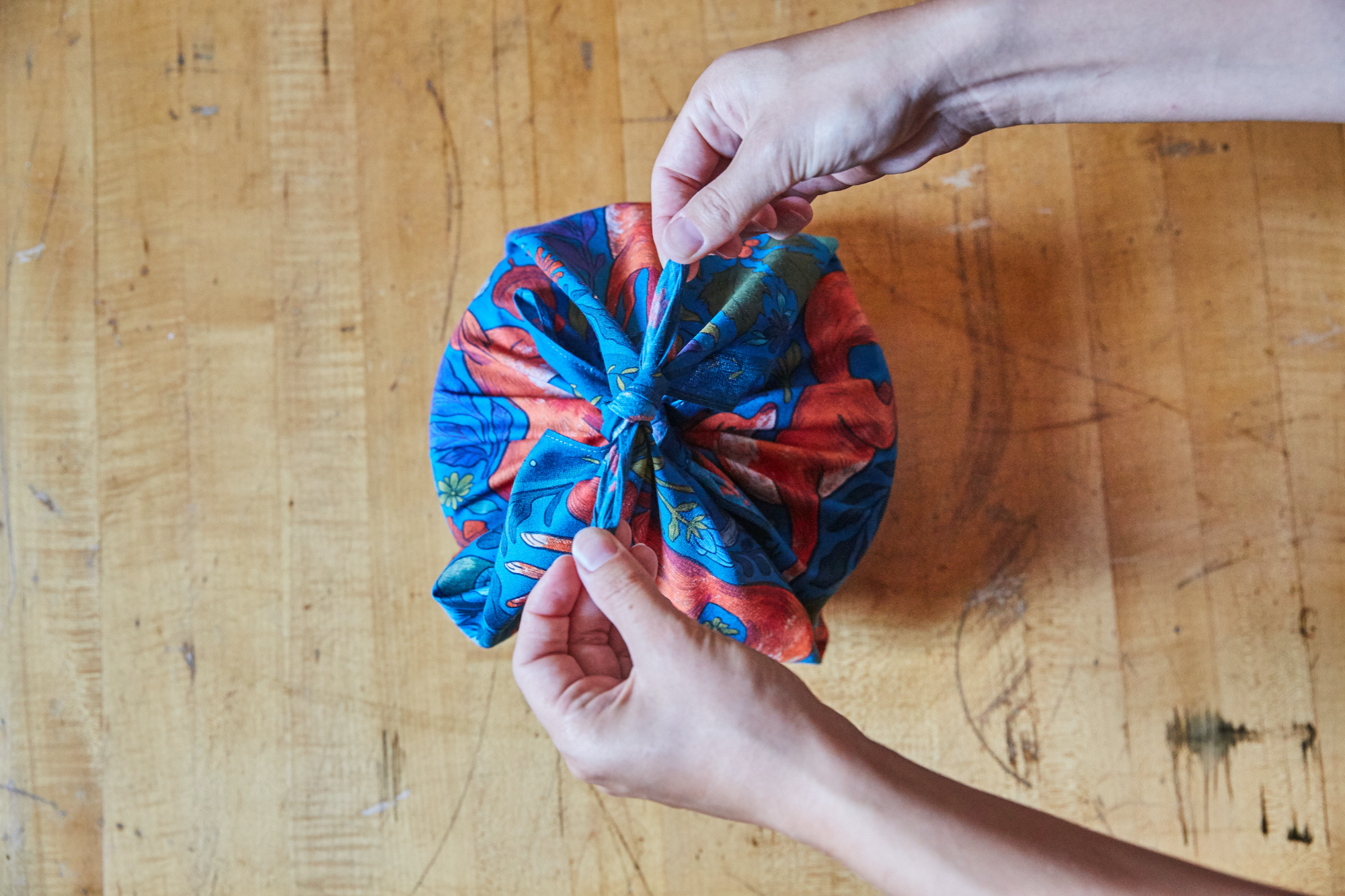 Furoshiki Tutorial de cómo hacer una bolsa de almuerzo