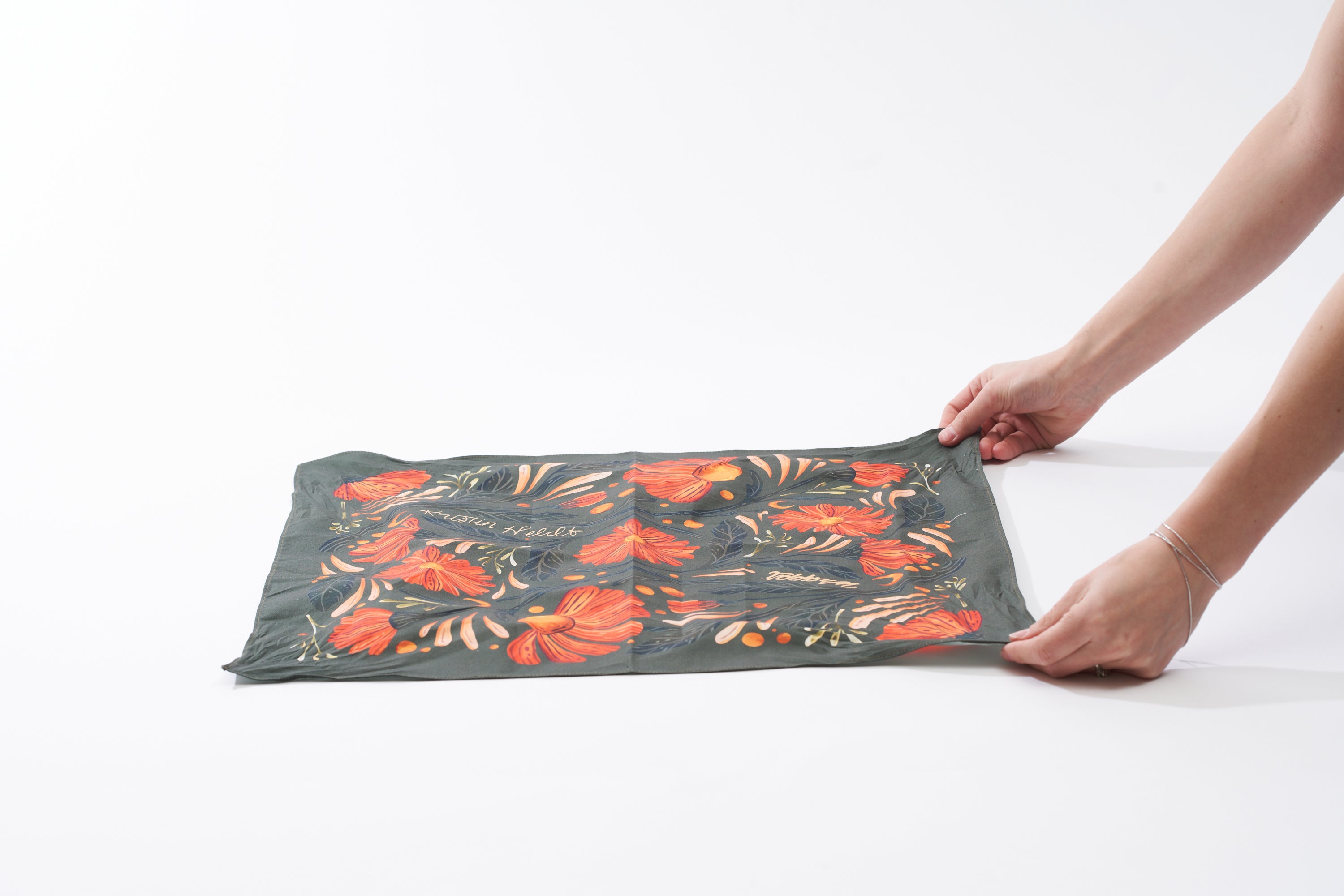 image of a furoshiki laying on a flat surface, face up