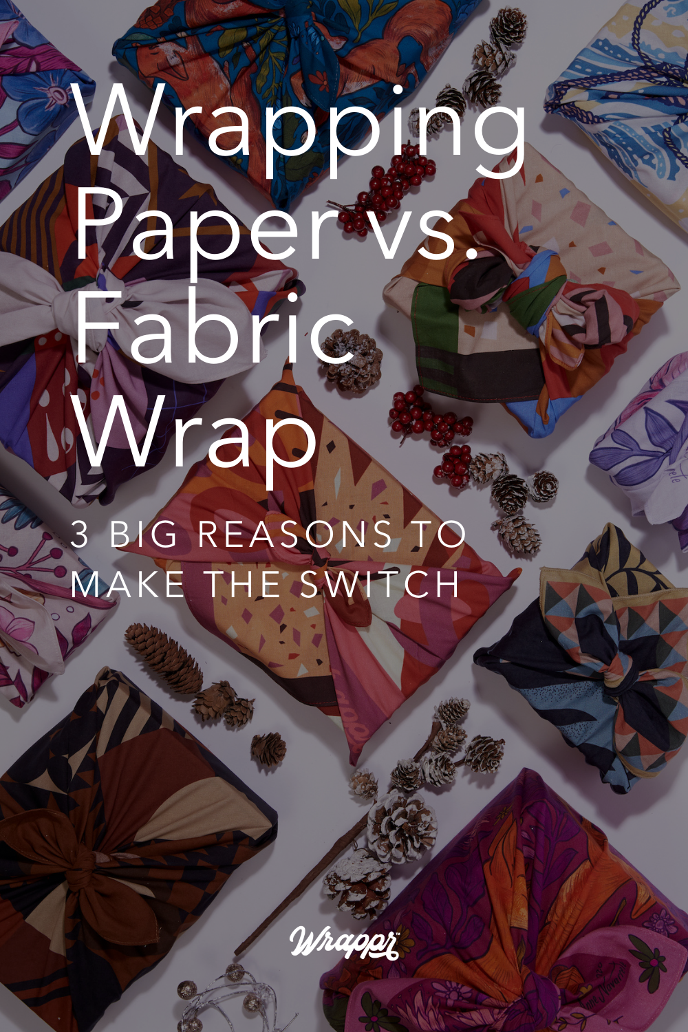 Wrappr Wrapping Paper vs. Furoshiki Fabric Wrap Pin