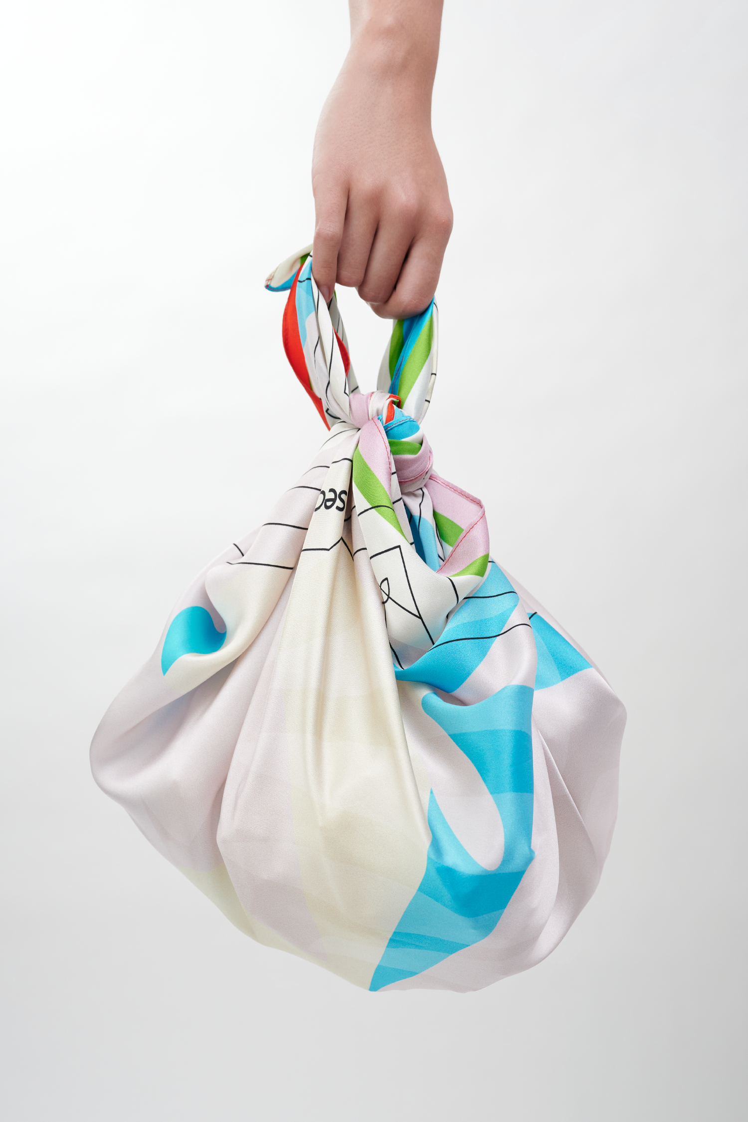 Secret Location furoshiki wrap as a handbag