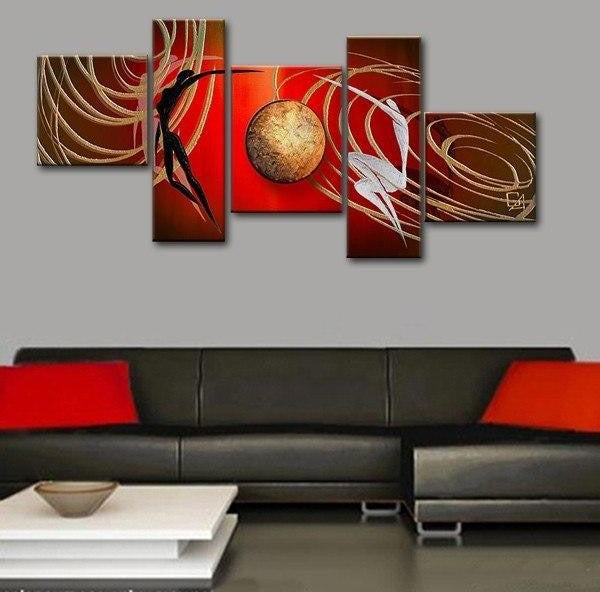 Abstract Art of Love, Simple Modern Art, Love Abstract Painting, Bedroom Room Wall Art Paintings, 5 Piece Canvas Painting