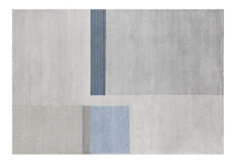 Modern Geometric Area Rugs for Living Room, Large Grey Blue Floor Rugs, Contemporary Simple Area Rugs for Bedroom, Dining Room Area Rugs