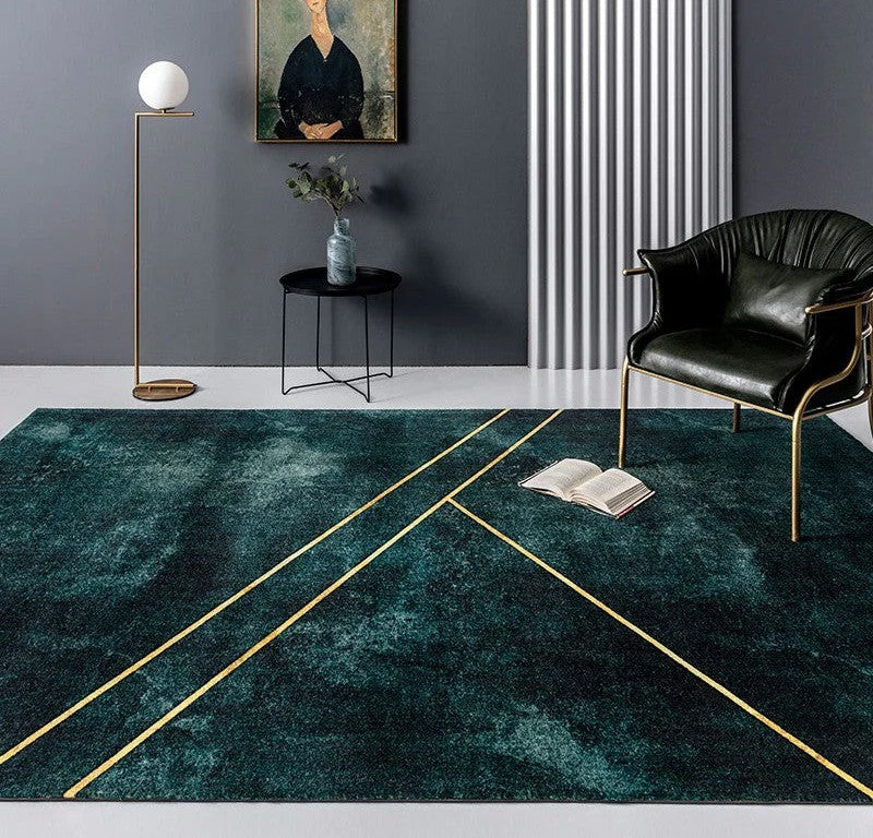 Modern Rugs under Coffee Table, Blackish Green Rugs, Large Geometric Modern Rugs for Dining Room, Large Contemporary Rugs for Living Room
