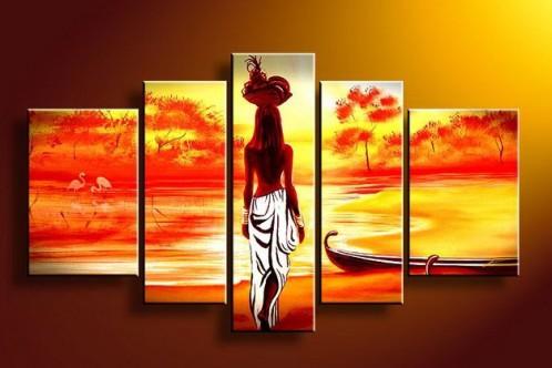 African Girl Painting, Sunset Painting, Extra Large Wall Art Paintings, African Woman Painting, African Acrylic Paintings, Buy Art Online