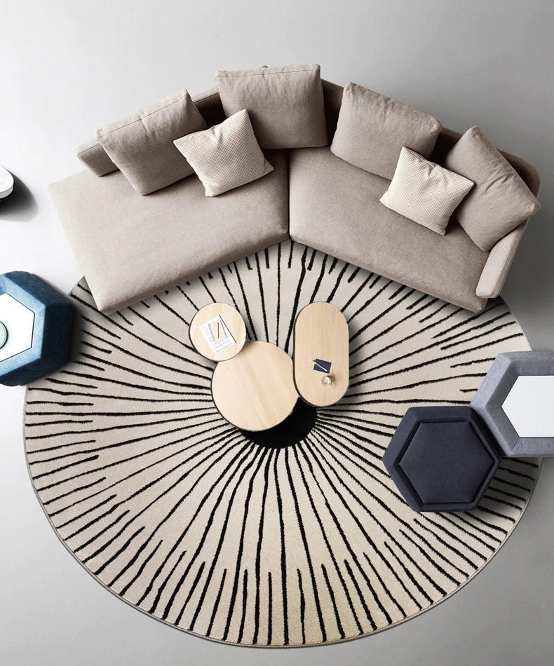 Round Modern Rugs under Coffee Table, Dining Room Modern Rugs, Large Modern Rugs in Living Room, Contemporary Modern Rugs in Bedroom