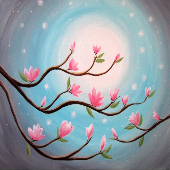 30 Easy Tree Painting Ideas for Beginners, Flower Painting, Simple Acrylic Abstract Painting Ideas, Easy Landscape Painting Ideas