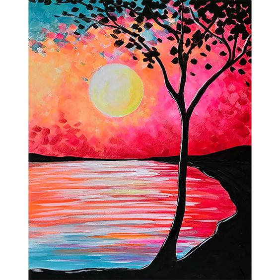 Simple Acrylic Abstract Painting Ideas, Easy Landscape Painting Ideas, 30 Easy Tree Painting Ideas for Beginners