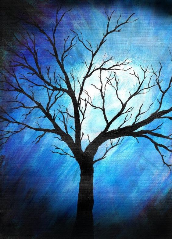 painting ideas canvas trees