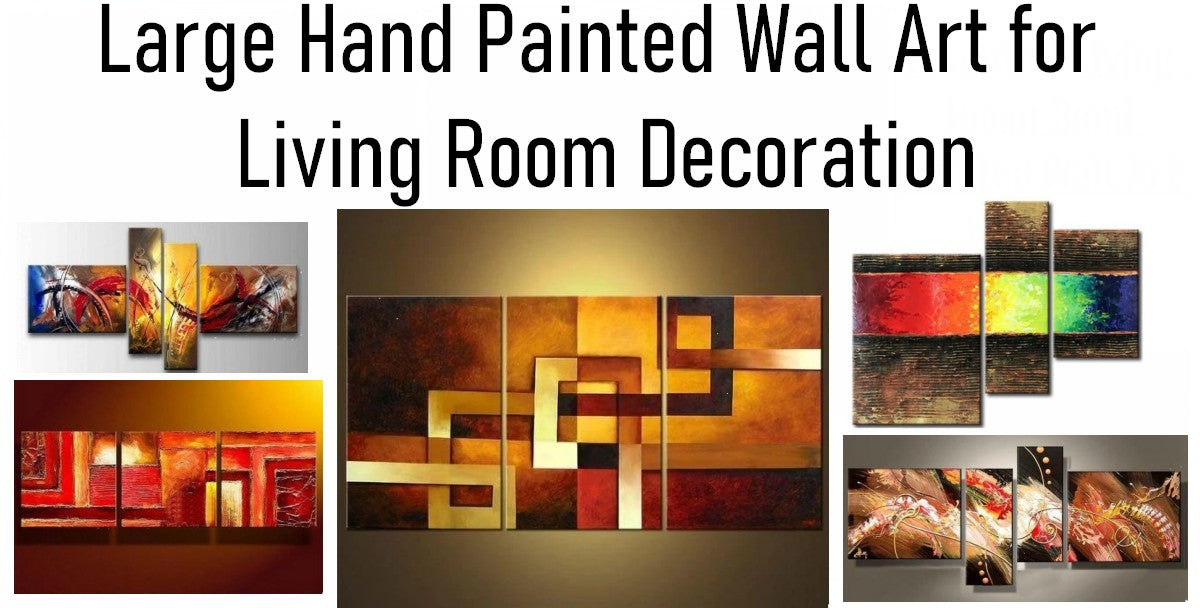 Living Room Wall Art Paintings, Modern Paintings for Living Room, Hand ...