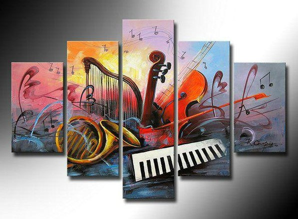 Music Abstract Painting, Living Room Canvas Paintings, Buy Paintings Online, Hand Painted Acrylic Paintings