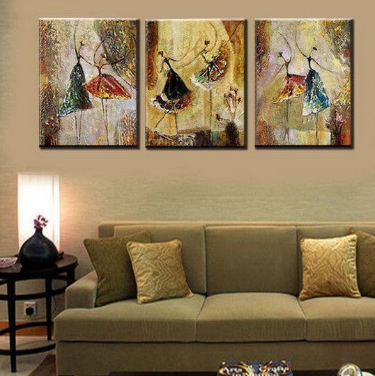 Ballet Dancers Painting, Living Room Modern Paintings, Living Room Abstract Paintings, Acrylic Painting on Canvas