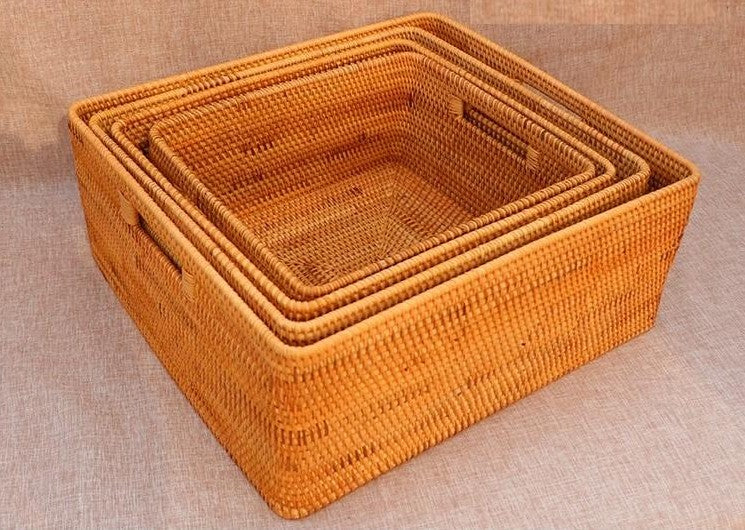 Large Storage Bakets, Storage Baskets for Bedroom, Storage Baskets for Shelves, Rattan Basket