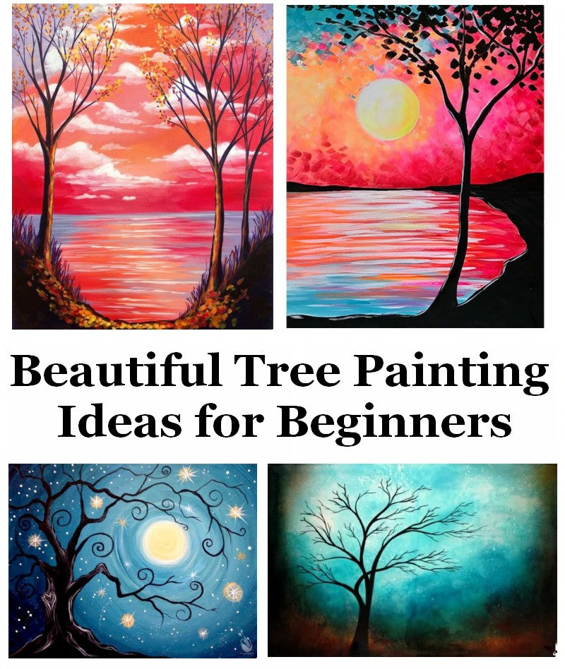 30 Easy Tree Painting Ideas for Beginners, Easy Acrylic Art Ideas, Simple Abstract Painting Ideas, Easy Landscape Painting Ideas
