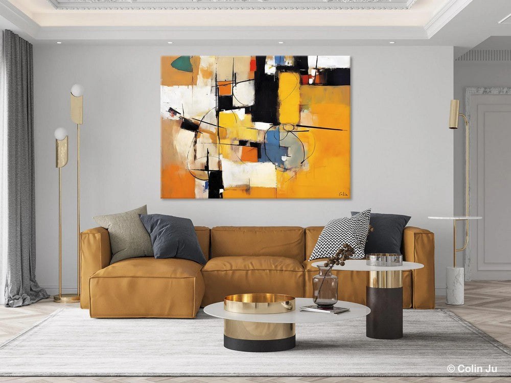 Acrylic Abstract Painting Behind Sofa, Large Original Painting on Canvas, Acrylic Painting for Sale, Living Room Wall Art Paintings, Buy Paintings Online