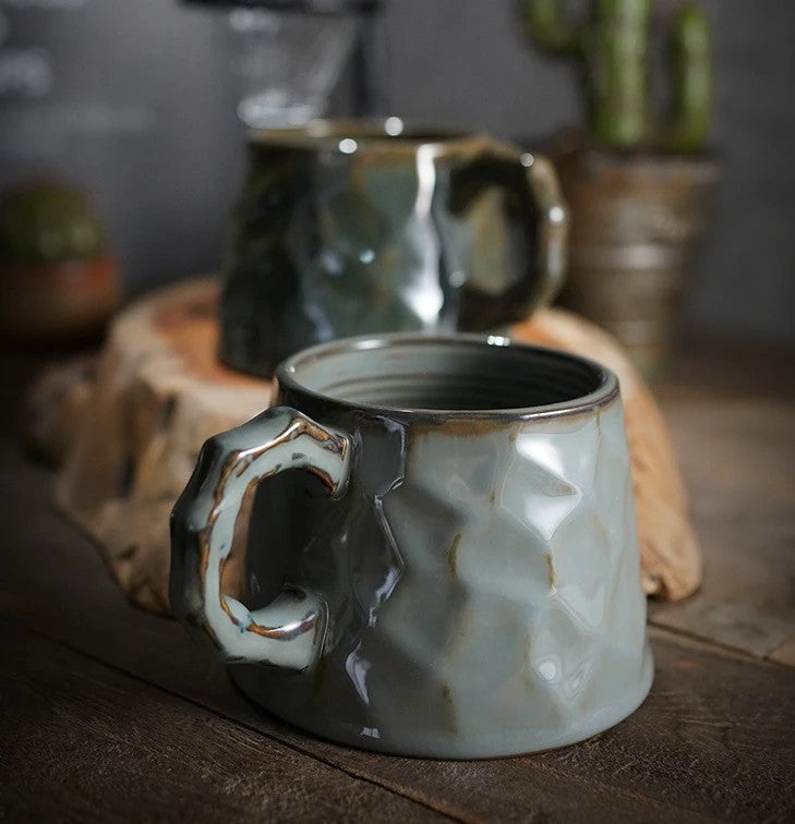 Cappuccino Coffee Cup, Creative Pottery Mugs, Handmade Ceramic Mugs, Unique Ceramic Coffee Mugs for Cafe, Latte Coffee Cups