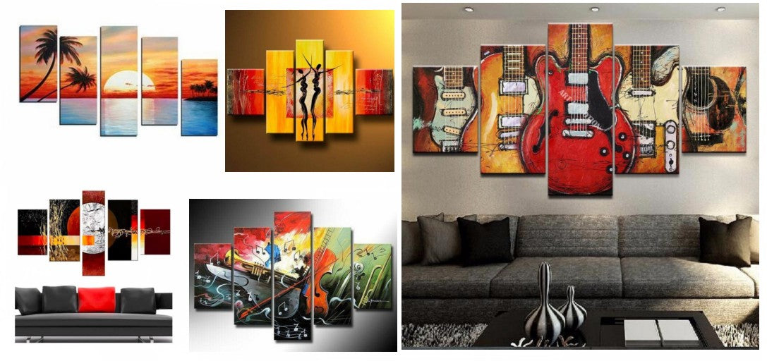 5 Piece Canvas Painting, Multiple Canvas Paintings, Large Paintings for Living Room, Modern Wall Art Paintings, Contemporary Wall Art Paintings, Acrylic Abstract Paintings for Bedroom, Simple Modern Art, Abstract Acrylic Painting