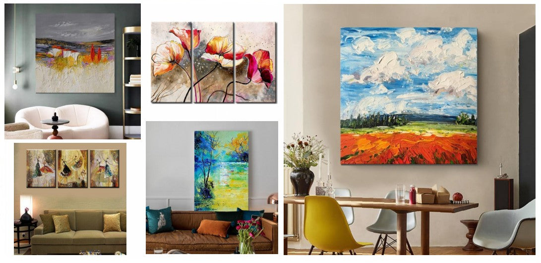 Acrylic Paintings for Living Room, Landscape Canvas Paintings