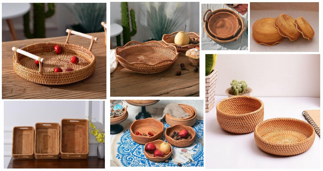 Storage baskets for kitchen, woven storage baskets for kitchen, round storage baskets, wicker storage baskets for kitchen, kitchen storage ideas, pantry storage baskets, small storage baskets