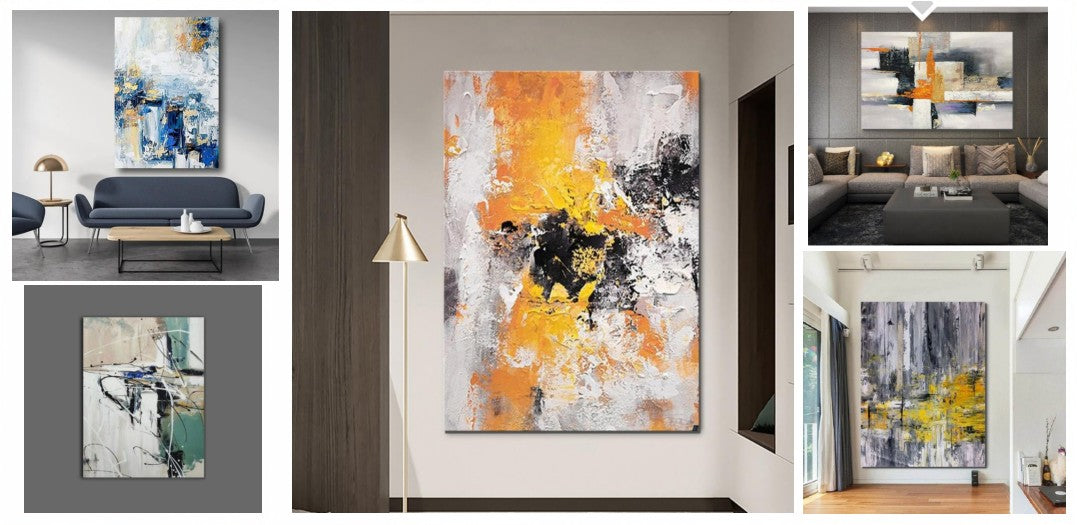 Large Abstract Acrylic Paintings, Modern Paintings for Living Room ...