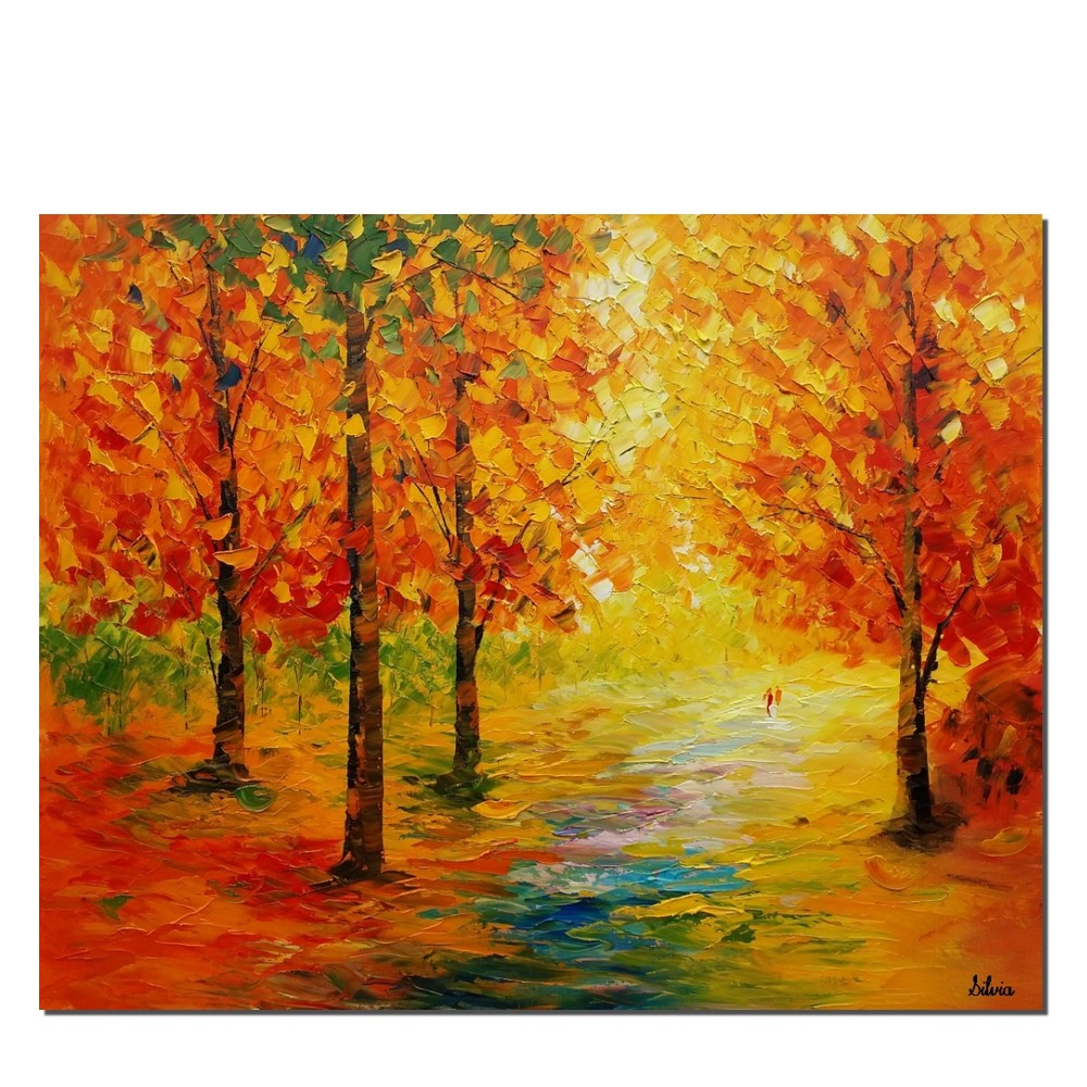 Autumn Tree Landscape Painting Abstract Art Canvas Art Abstract Pa