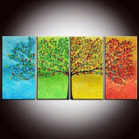 Large Acrylic Painting, Tree of Life Painting, Abstract Painting on Ca –  artworkcanvas