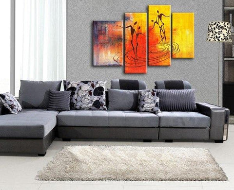 4 Piece Canvas Paintings, Tree Paintings, Moon and Tree Painting, Buy –  Paintingforhome