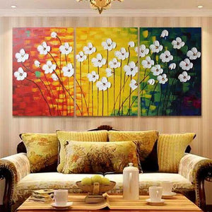 Flower Paintings, Acrylic Flower Painting, 3 Piece Wall Art, Palette K ...